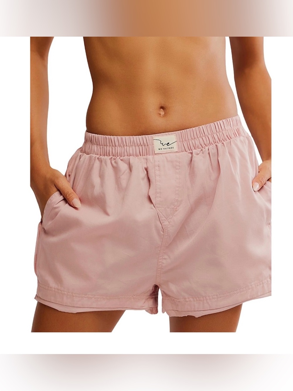 Free People Intimately We The Free Day to Day Solid Shorts Medium Pink Boxer